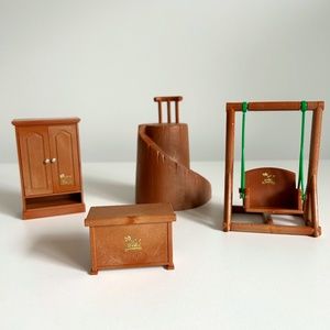 Vintage Bandai 1986 Dollhouse Furniture Set of 4